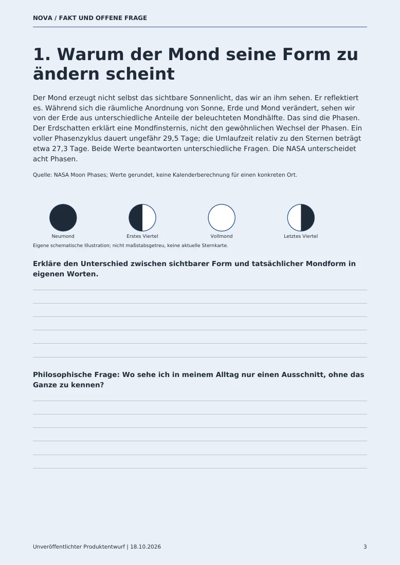 Öffentliche Leseprobe von Kosmos und Perspektive