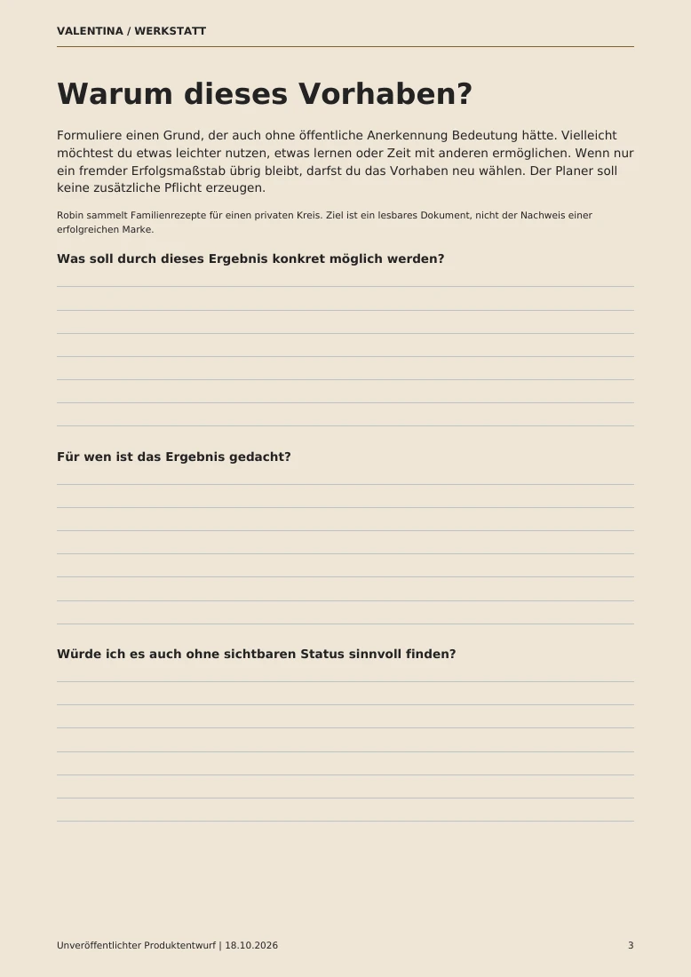 Öffentliche Leseprobe von Mein eigener Kurs
